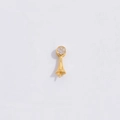 Detailed view of a gold-plated crown bell pendant clasp with sparkling cubic zirconia - Style B: Gold