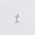 Macro detail of S925 sterling silver crown pendant bail with cubic zirconia stones - Style B: Silver