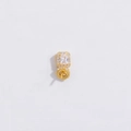 Detail of a gold S925 sterling silver crown pendant bail with white cubic zirconia inlay - Style A: Gold