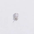 Macro shot of S925 silver crown pendant bail with cubic zirconia and pearl needle pin - Style A: Silver