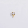 Detailed close-up of S925 silver crown-shaped pendant clasp with a sparkling round zircon - Style C: Gold