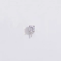 Macro view of S925 silver crown pendant clasp with cubic zirconia and spiral needle for pearls - Style C: Silver