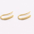Paire élégante de crochets d'oreilles en argent S925 doré avec micro-pave de zircons cubiques - Style A 10*17mm (SE4) / Or