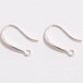 S925 sterling silver U-shaped earring hooks with small loops for DIY jewelry making - Style B / 8.8*15.5mm / Silver