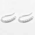 Crochets d'oreilles en argent S925 avec cinq zircons ronds disposés en arc élégant - Style B 11*18mm (SE4) / Argent