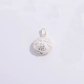 S925 sterling silver longevity lock pendant with Fu character in a matte finish - 12.2*17.8mm