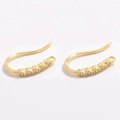 Crochets d'oreilles en argent S925 plaqué or avec zircons micro-sertis pour bijoux DIY - Style B 11*18mm (SE4) / Or