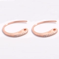 Crochets d'oreilles en argent S925 or rose avec zircons blancs pour création de bijoux - Style C 14*16mm (SE4) / Or rose