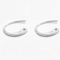 Crochets d'oreilles en argent S925 avec zircons pour la création de bijoux - Style C 14*16mm (SE4) / Argent