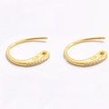 Boucles d'oreilles en argent S925 doré avec sertissage de zircons micro-pave au design créoles - Style C 14*16mm (SE4) / Or