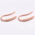 Crochets d'oreilles en argent S925 plaqué or rose avec zircons micro-incrustés - Style A 10*17mm (SE4) / Or rose