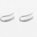 Crochets d'oreilles en U en argent S925 sertis de cristaux de zircone cubique - Style A 10*17mm (SE4) / Argent