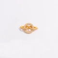 S925 silver DIY pearl clasp with micro-set zircon in golden finish for jewelry - Style A Round Zirconia / Gold