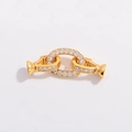 Sparkling S925 silver clasp with zircons and gold plating for DIY jewelry projects - Style G Round Zirconia / Gold