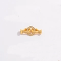 Golden S925 silver pave zircon O-ring jewelry clasp connector for DIY necklaces - Style C Round Zirconia / Gold