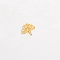 Gancio per ciondolo a corona in argento S925 dorato con zircone per perle - Stile Base Pendente Corona Traforata (SK15)
