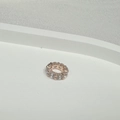 Detailed macro view of rose gold plated gear bead with pave set cubic zirconia stones - Rose Gold/White Zirconia