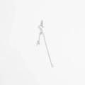 Extensión de cadena ajustable de plata S925 con bola deslizante para joyería de DIY - Estilo Deslizante / Longitud Media / Oro blanco