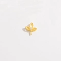 Pendente a tre petali in argento S925 dorato con zircone e dettagli in rilievo traforati - Stile Fiore a Tre Petali Traforato (SK15)