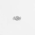 Silver S925 sterling silver connector with micro-inlaid zircons and three linked rings - Style B Round Zirconia Silver Tone