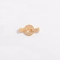 Gold-plated S925 silver O-ring connector with micro-set cubic zirconia stones - Style F Baguette Zirconia Gold