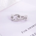 Fermoir connecteur torsadé en argent sterling S925 pour bracelets et bijoux DIY - Or blanc