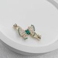 Chiusura a farfalla smeraldo dorata con cristalli per collana di perle fai da te - Stile C Con Diamanti Dorati E Verdi