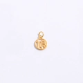 Golden S925 silver round pendant featuring a hollowed-out Chinese character Shun for luck - Type G Smooth Character Round Tag (7.6*12.2mm)