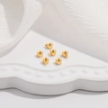 Set of six polished gold S925 sterling silver jewelry crimp beads for DIY bracelet making - Gold Round Clasp