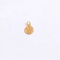 S925 silver hollow round lucky charm pendant with golden finish for DIY jewelry - Type F Joy Character Round Tag (7.6*12.2mm)