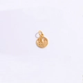 Golden S925 silver round pendant with hollowed Fu character for DIY jewelry making - Type D Fu Character Round Tag (7.6*12.6mm)