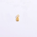 S925 silver Fu character gold pendant with rectangular shape and relief carving - Type K Small Fu Tag (3.8*9.3mm)