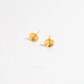 S925 sterling silver 22K gold plated stud earring base with round pearl cup for DIY - Model A: 8*14 / Gold