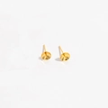 Pair of S925 sterling silver earring studs with 22K gold-plated cup trays for DIY pearls - Model B: 6.1*13 / Gold