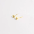 Pair of S925 sterling silver earring studs with 22K gold plating and round cup base - Model C: 5*13 / Gold