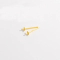 S925 sterling silver stud earring posts with flat cup base in 22K gold plated finish - Model D: 4.2*13 / Gold