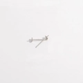 S925 sterling silver stud earring base for DIY jewelry in a bright silver finish - Model D: 4.2*13 / White Gold