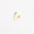 Pair of S925 sterling silver earring studs with 22K gold plating and pearl cup bases - Model E: 3*13 / Gold