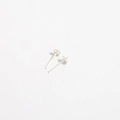 S925 sterling silver earring post pins with flat pearl cup settings for DIY jewelry - Model E: 3*13 / Silver