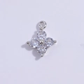 Elegante colgante de trébol de plata de ley S925 con brillantes piedras de circón - Plateado