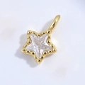 Macro detail of gold S925 sterling silver star pendant with cubic zirconia inlay - Gold Zirconia Star Pendant