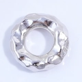 Perla ad anello in argento sterling S925 con trama martellata per accessori gioielli DIY - Oro Bianco Piccola Perlina a Pois Intrecciati 8mm (SZ100) / Oro Bianco