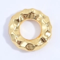 Distanziatore ad anello in argento S925 dorato martellato per gioielli DIY - Oro Piccola Perlina a Pois Intrecciati 8mm (SZ100) / Oro