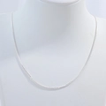 Minimalist S925 sterling silver Chopin chain necklace displayed on a white bust model - Silver