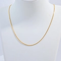 Adjustable S925 sterling silver gold plated Chopin chain necklace with polished wheat texture - Gold