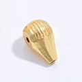 Vista detallada de una cuenta de plata 925 dorada con grabado para la creación de joyas - Forma de Tornillo con Escrituras Dorada