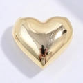 Detalle de colgante en forma de corazón con acabado dorado pulido espejo para joyería DIY - Corazón Dorado con Cuentas
