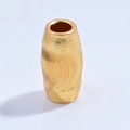 Golden barrel-shaped S925 silver bead with spiral engraved patterns for DIY jewelry making - Marquise / Gold