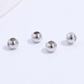 Set di quattro perline distanziatrici tonde in argento S925 per creazione gioielli DIY - 2.5mm (Confezione da 10) / Oro Bianco