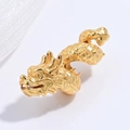 Exquisite S925 sterling silver golden coiled dragon bead for DIY bracelets and jewelry - Golden Coiled Dragon Spacer Bead